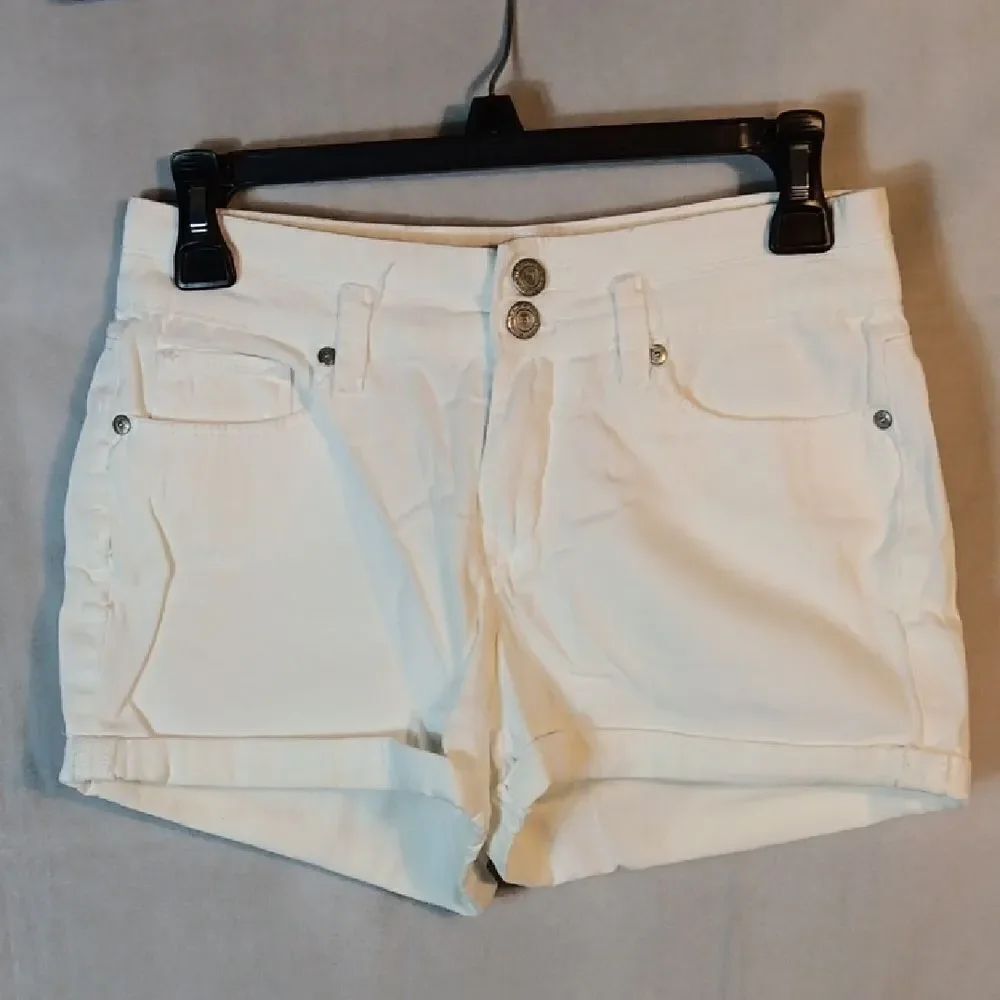 White Stretch Denim Women's Shorts